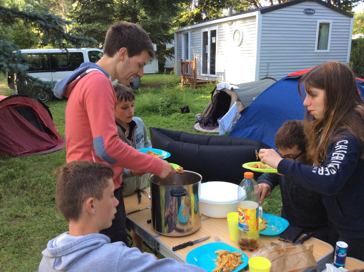 Pasta Party au bivouac