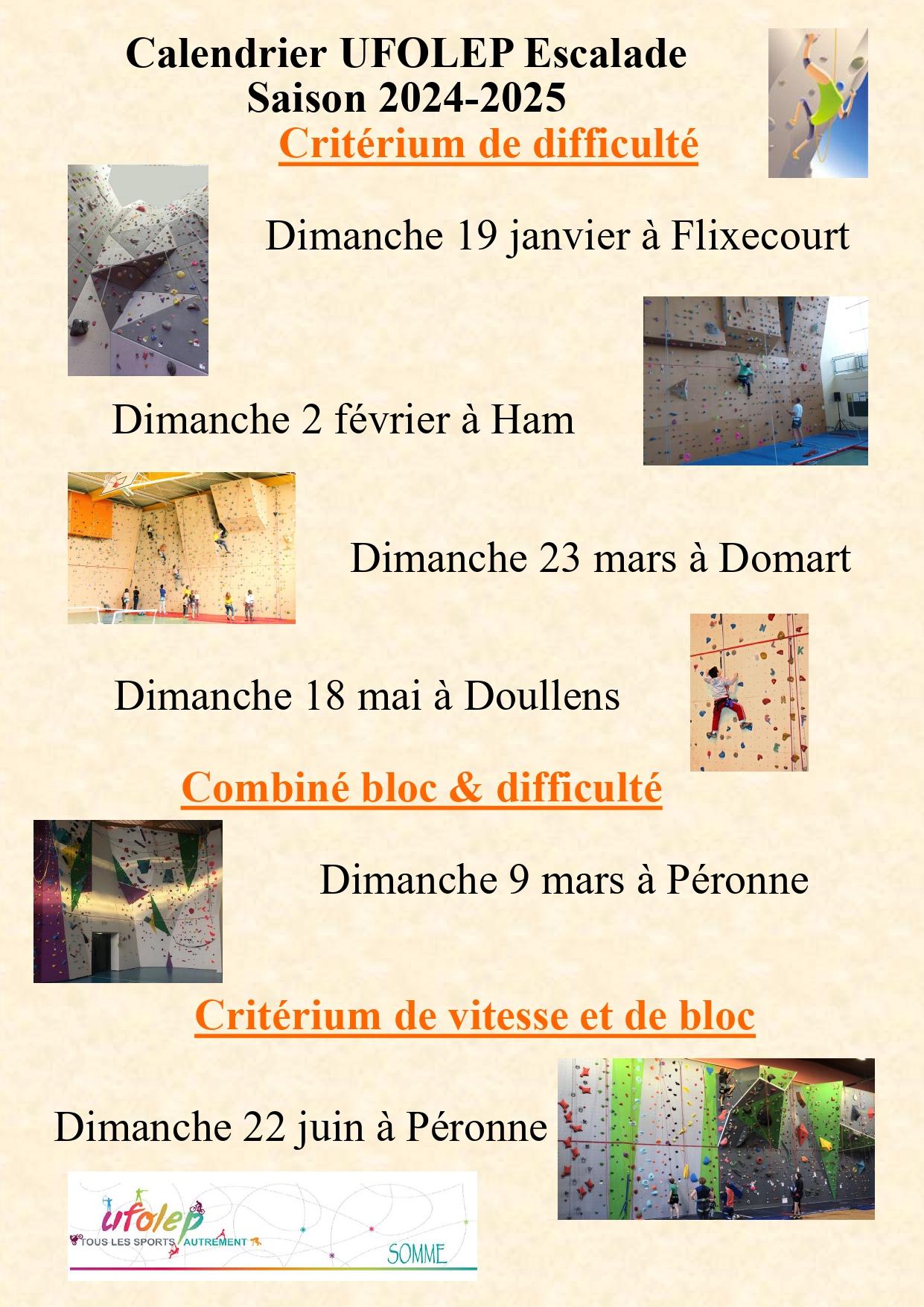 Ep80 calendrier ufolep 2024 2025 escalade